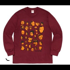 Supreme Burgundy Faces Tee NEW